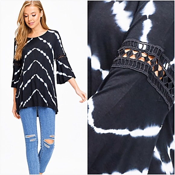 Boho Tie Die Year Round Tunic Top L XL - Picture 6 of 8